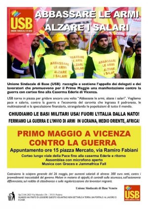 Primo maggio contro la guerra a Vicenza