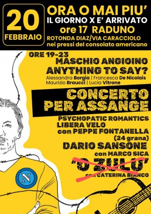 Assange DayX: a Napoli presidio e concerto al Maschio Angioino