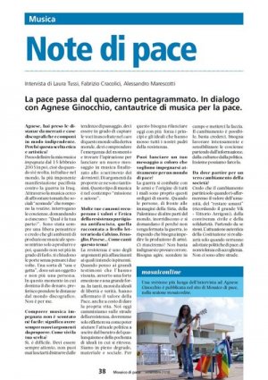 Note di Pace: dialoghi con Agnese Ginocchio