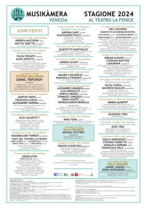 Teatro la Fenice: programma Stagione 2024 di Musikàmera