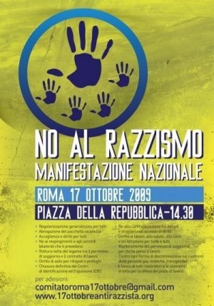 Il 17 tutti a Roma per dire "No al razzismo!"