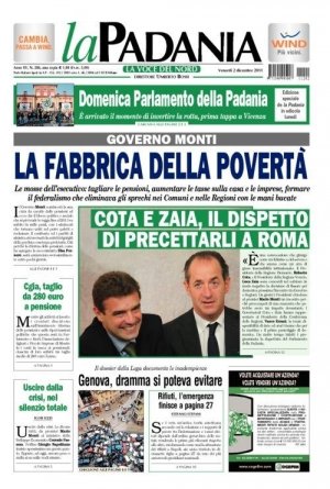 Rischio chiusura per La Padania?