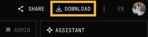 Screenshot showing the Telex block download button.