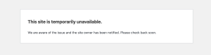 Site Unavailable message on WordPress.com