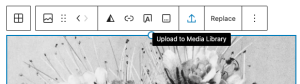 Uploading a file to the WordPress Media Library.