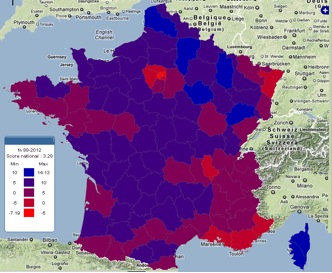 france map3 Francia: come cambia la geografia del voto