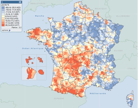france map1 Francia: come cambia la geografia del voto