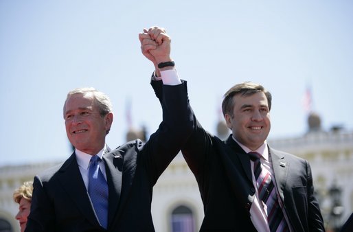 Mikheil Saak'ashvili e George W. Bush a Tbilisi nel 2005
