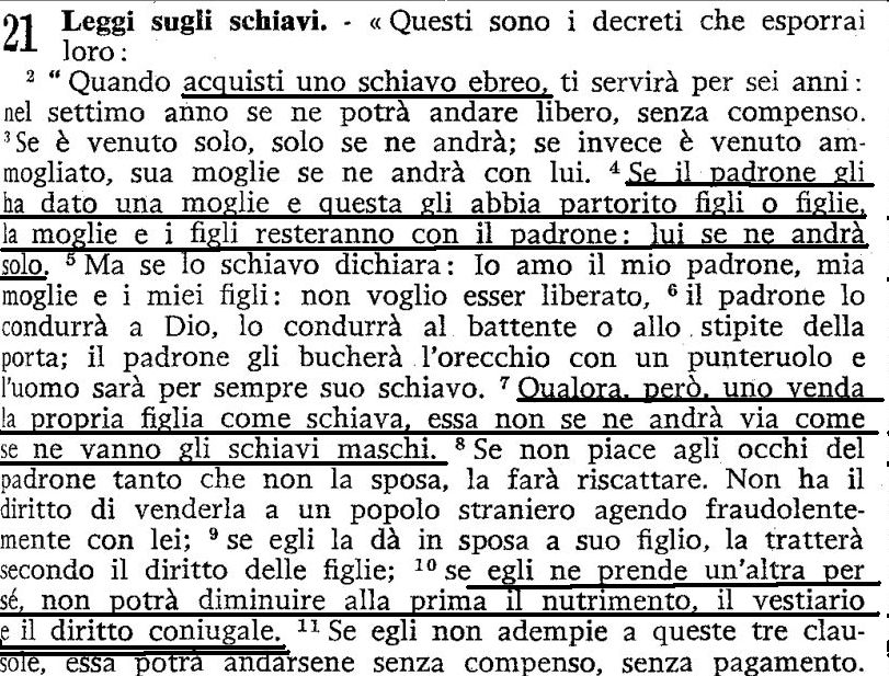 Bibbia Leggi sugli schiavi