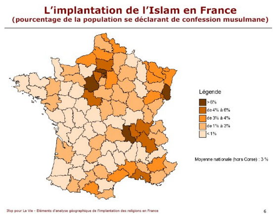 Popolazione di religione islamica in Francia