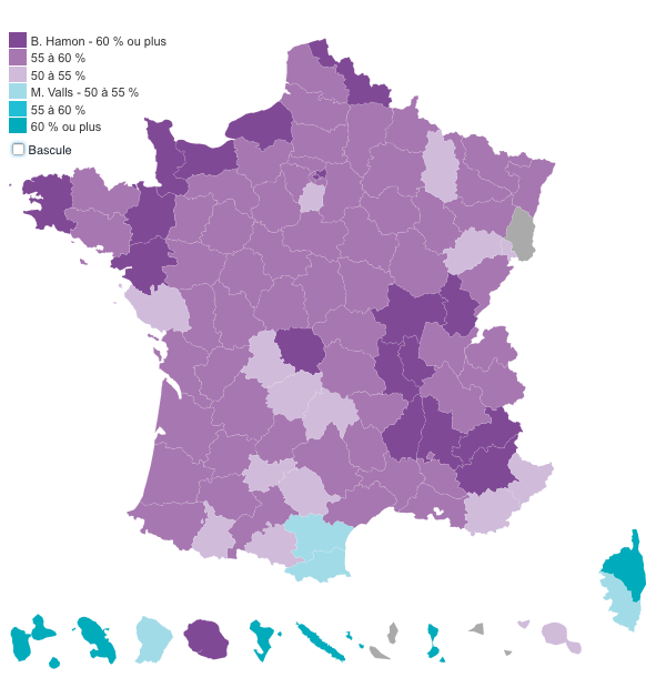 Francia: Hamon è il candidato dei socialisti. E ora? mappa secondo turno PS francia Francia: Hamon è il candidato dei socialisti. E ora?