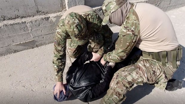 Images from the unidentified man's arrest.FSB of Russia