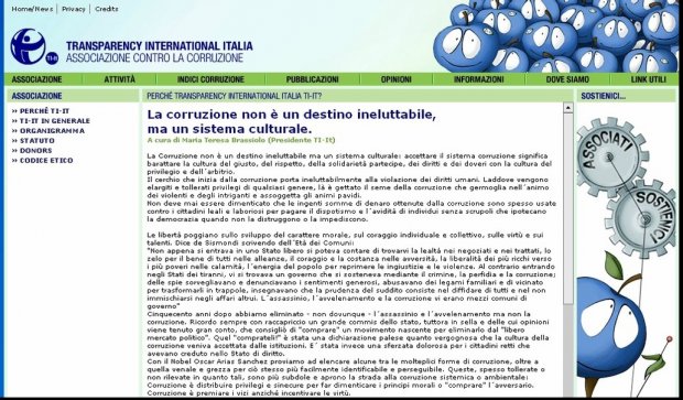 Il sito di Transparency International