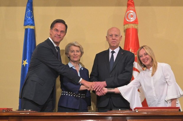 Meloni, Von der Layen, Rutte, Saied