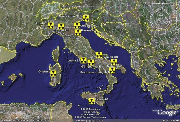 Mappa impianti nucleari