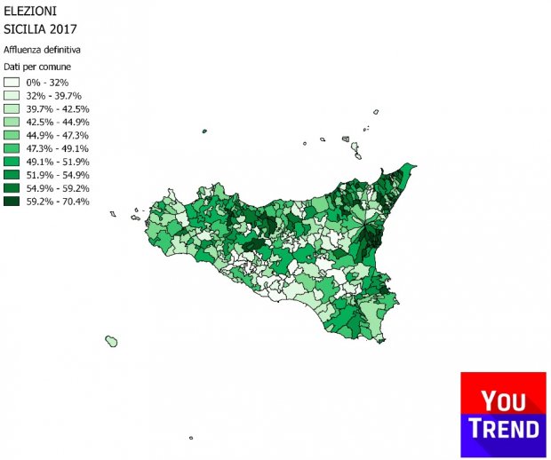 afflu sicilia comuni DEF Cosè successo alle elezioni regionali in Sicilia