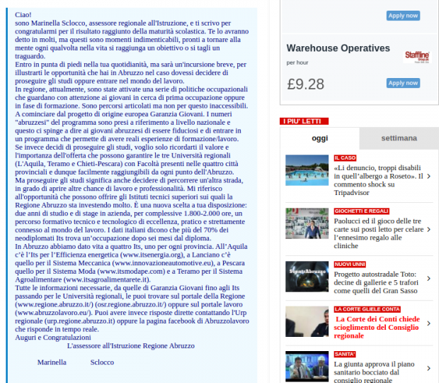 Lettera agli studenti Lettera agli studenti